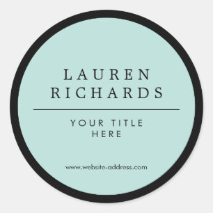 Professionele Luxe Black en Mint Ronde Sticker