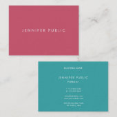 Professionele Luxe Eenvoudige Sjabloon Trend Color Visitekaartje (Voorkant / Achterkant)