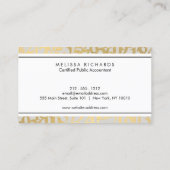 Professionele Luxe Faux Gold Nummers Accountant II Visitekaartje (Achterkant)