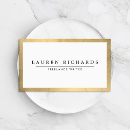 Professionele Luxe Faux Goud en Wit Visitekaartje