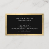 Professionele Luxe Faux Goud en Zwart Visitekaartje (Achterkant)