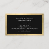Professionele Luxe Faux Goud en Zwart Visitekaartje (Achterkant)