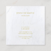 Professionele luxe luxe witte marmer vierkante visitekaartje (Achterkant)