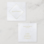 Professionele luxe luxe witte marmer vierkante visitekaartje (Voorkant / Achterkant)
