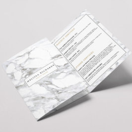 Professionele Luxe minimalistische witte marmeren Drieluik Kaart