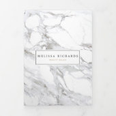 Professionele Luxe minimalistische witte marmeren Drieluik Kaart (Cover)