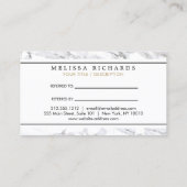 Professionele Luxe minimalistische witte marmeren  Visitekaartje (Achterkant)