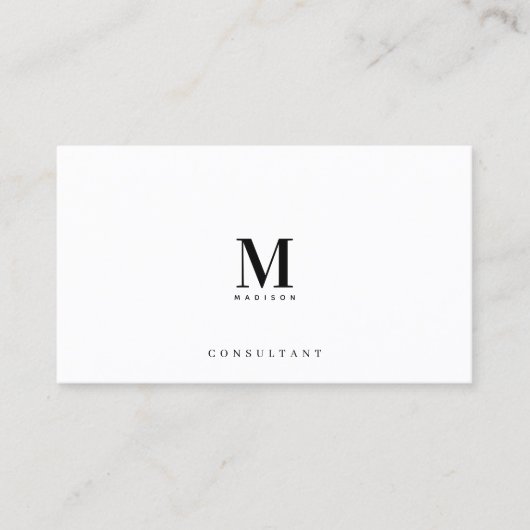 Professionele Luxe Monogram Minimalistische QR Cod Visitekaartje (Voorkant)