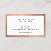 Professionele Luxe Roos Goud en Wit Visitekaartje (Achterkant)