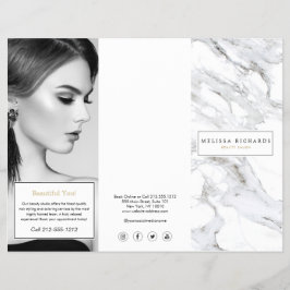Professionele Luxe White Marble Tri-Fold Brochure