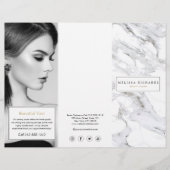 Professionele Luxe White Marble Tri-Fold Brochure (Voorkant)