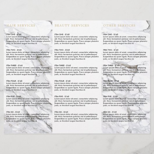 Professionele Luxe White Marble Tri-Fold Brochure (Achterkant)
