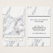 Professionele Luxe Witte Marmeren Oorbel Display Visitekaartjes (Voorkant /achterkant)