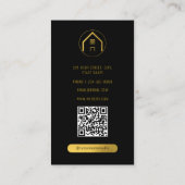 Professionele Luxe Zwart Goud Vastgoed Foto Visitekaartje (Achterkant)