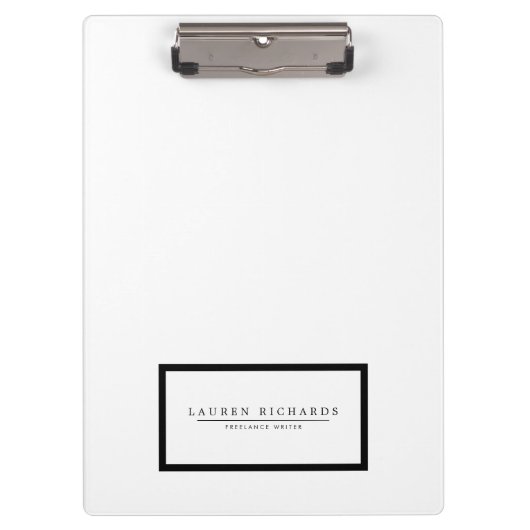 Professionele Luxe Zwart-Wit Gepersonaliseerd Klembord (Voorkant)