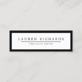 Professionele Luxe Zwart-Wit Mini Mini Visitekaartje (Voorkant)