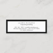 Professionele Luxe Zwart-Wit Mini Mini Visitekaartje (Achterkant)