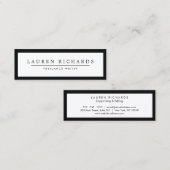 Professionele Luxe Zwart-Wit Mini Mini Visitekaartje (Voorkant / Achterkant)