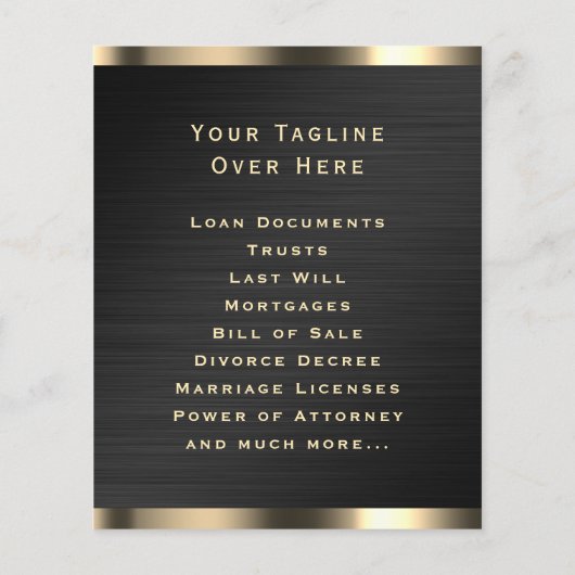 Professionele luxueuze faux-metallisch notaris flyer (Achterkant)