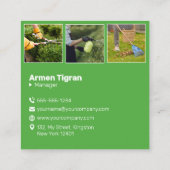 Professionele maaien gazon zorg landschapsarchitec vierkante visitekaartje (Achterkant)