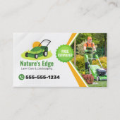 Professionele maaien gazon zorg landschapsarchitec visitekaartje (Voorkant)