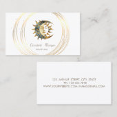Professionele maan zon gouden cirkels visitekaartje (Voorkant / Achterkant)