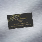 Professionele, maar elegante zwarte goudNatuur Magnetisch Visitekaartje (Voorbeeld)