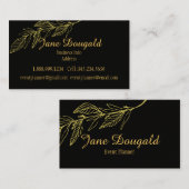 Professionele, maar elegante zwarte goudNatuur Visitekaartje (Voorkant / Achterkant)