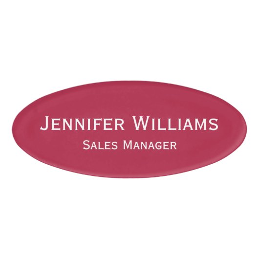 Professionele Magenta Rode Kantoor Executive Magne Naambadge (Voorkant)