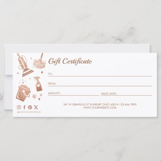 Professionele Maid House Schoonmaak Cadeaubon (Achterkant)