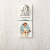 Professionele Maid Housekeeping Service Retro Deurhanger (Op knop)