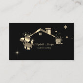 Professionele Maid Schoonmaak Huis Zwart Visitekaartje (Voorkant)