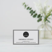 Professionele Make-up Afspraak Kaart Logo Grijs Visitekaartje (Staand voorkant)