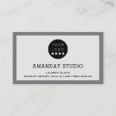 Professionele Make-up Afspraak Kaart Logo Grijs Visitekaartje (Voorkant)