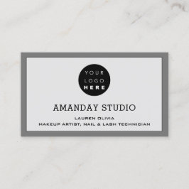 Professionele Make-up Afspraak Kaart Logo Grijs Visitekaartje