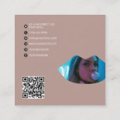Professionele make-up artiest 2 foto lippen roze vierkante visitekaartje (Achterkant)