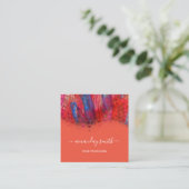 Professionele make-up artiest Abstracte streken Vierkante Visitekaartje (Staand voorkant)