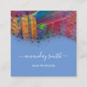 Professionele Make-up Artiest Artwork Abstract Bla Vierkante Visitekaartje (Voorkant)