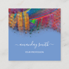 Professionele Make-up Artiest Artwork Abstract Bla Vierkante Visitekaartje