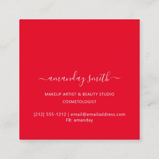 Professionele make-up artiest kunstwerk Abstract z Vierkante Visitekaartje (Achterkant)