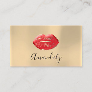 Professionele make-up artiest kus lippen rode cham visitekaartje