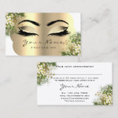 Professionele make-up artiest Lashes Floral Mint W Visitekaartje (Voorkant / Achterkant)