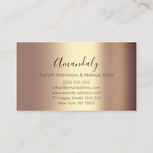 Professionele make-up artiest lippen koraal gouden visitekaartje (Achterkant)