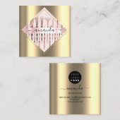 Professionele make-up artiest Logo borstels Roos g Vierkante Visitekaartje (Voorkant / Achterkant)