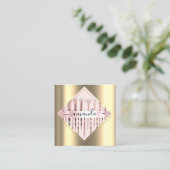 Professionele make-up artiest Logo borstels Roos g Vierkante Visitekaartje (Staand voorkant)