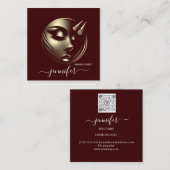 Professionele make-up artiest Logo Bourgondië QR C Vierkante Visitekaartje (Voorkant / Achterkant)
