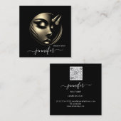 Professionele make-up artiest Logo zwart wit QR Vierkante Visitekaartje (Voorkant / Achterkant)