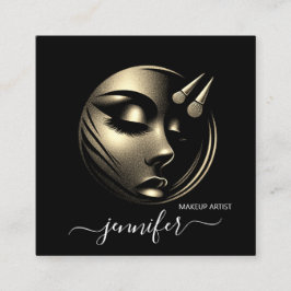 Professionele make-up artiest Logo zwart wit QR Vierkante Visitekaartje