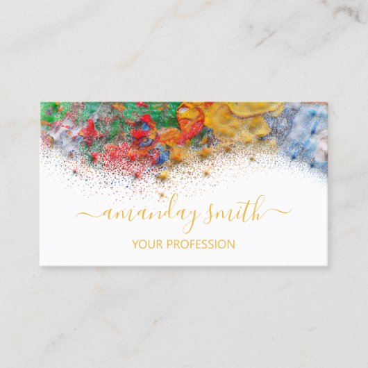 Professionele make-up artiest regenboog Abstract w Visitekaartje (Voorkant)