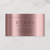 Professionele Make-up Artiest Roos Afsprakenkaart Afsprakenkaartje (Achterkant)